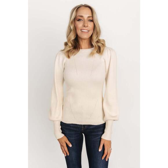Baltic Born Lilou Rib Knit Sweater | Ivory Size LL - Picture 3 of 5